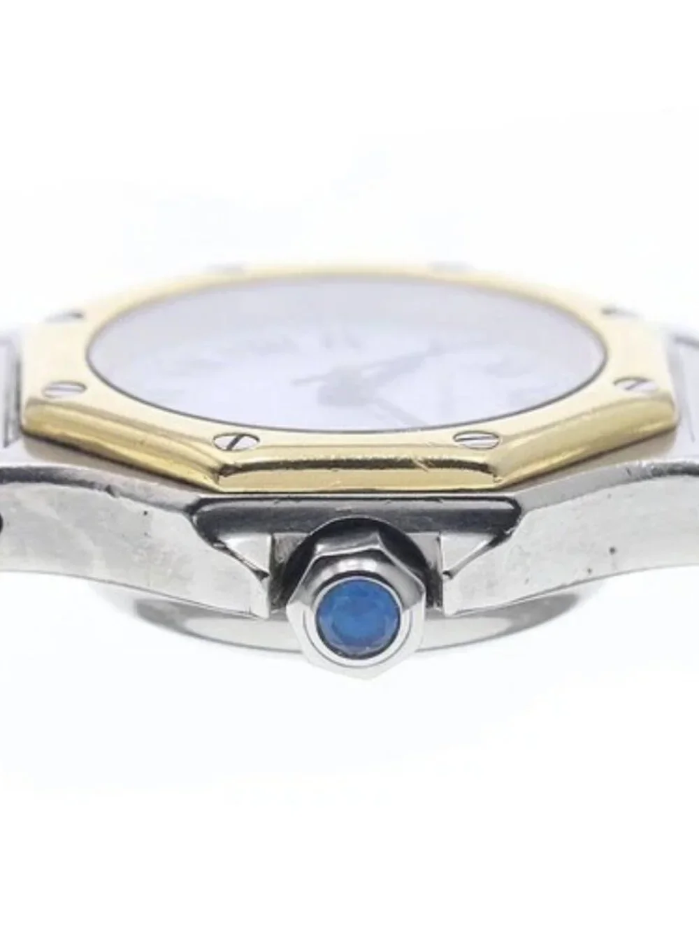 CARTIER Santos Octagon SM YG bezel white Dial Automatic Ladies Watch_953405